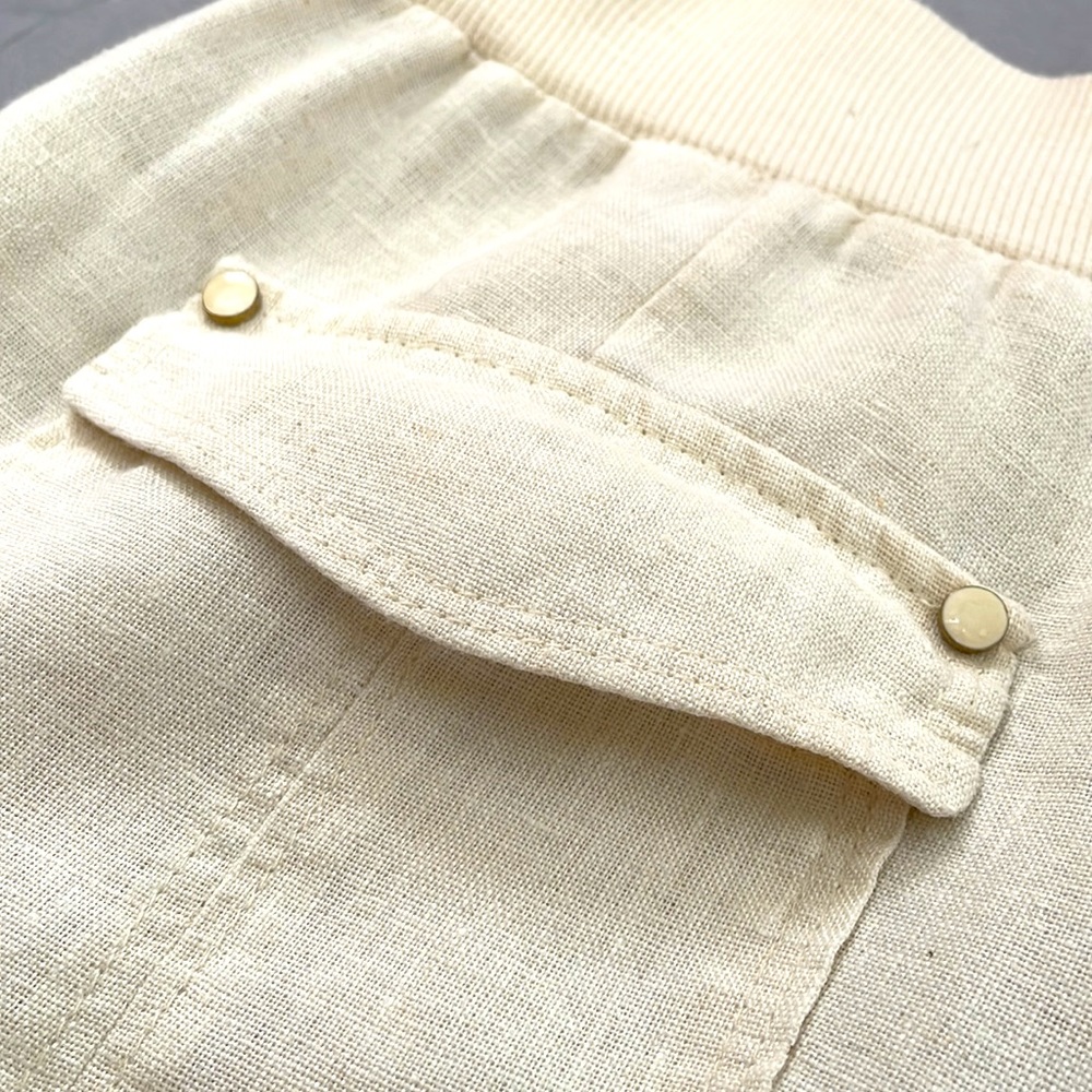 Threaded Ivory Mid Leg Palazzo Pants
